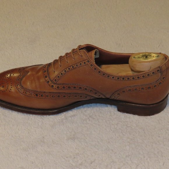 Paul Stuart Prestige Hoyt x C&J Hand Grade Tan Antique Calf Full Brogue 8.5E US - Picture 3 of 10